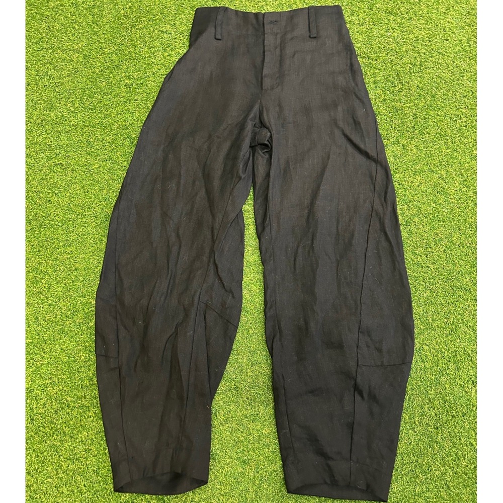 Ruti On the Loose Black High Waisted Tapered Trousers Barrel Leg Size M